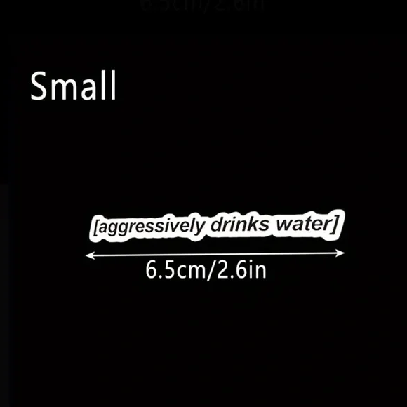 NEW Aggressively Drinks Water Sticker - Small - Picture 2 of 4